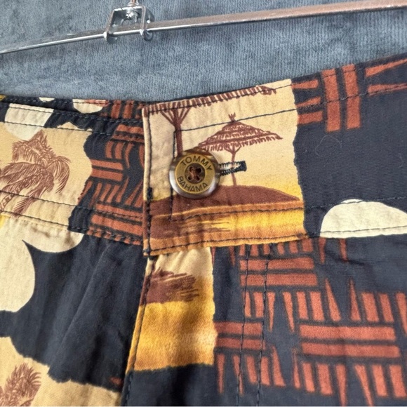 Tommy Bahama Black and Brown Flat Front Shorts - Picture 2 of 14